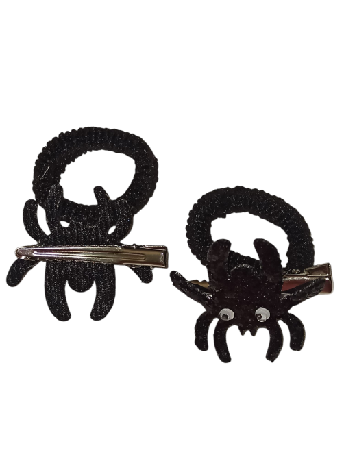 Набор 2 заколки Паук 2 резинки для волос на Хэллоуин черный Киев - изображение 2