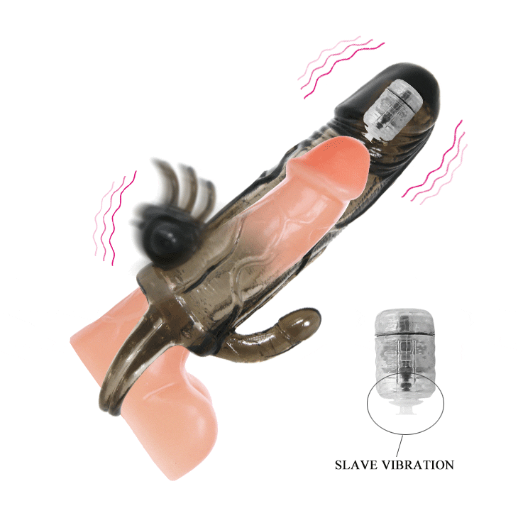 Насадка на член - Brave Man Vibrating Penis Sleeve Black Sex Aura Київ - фото 7