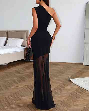 Женское вечернее платье макси на одно плечо микромасло + сетка Одесса