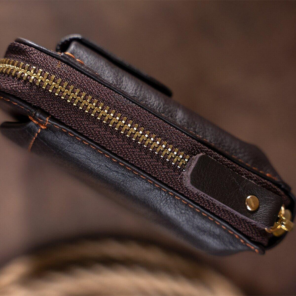 Мужской клатч-барсетка с ремешком на руку Коричневый (Vintage) Киев - изображение 1