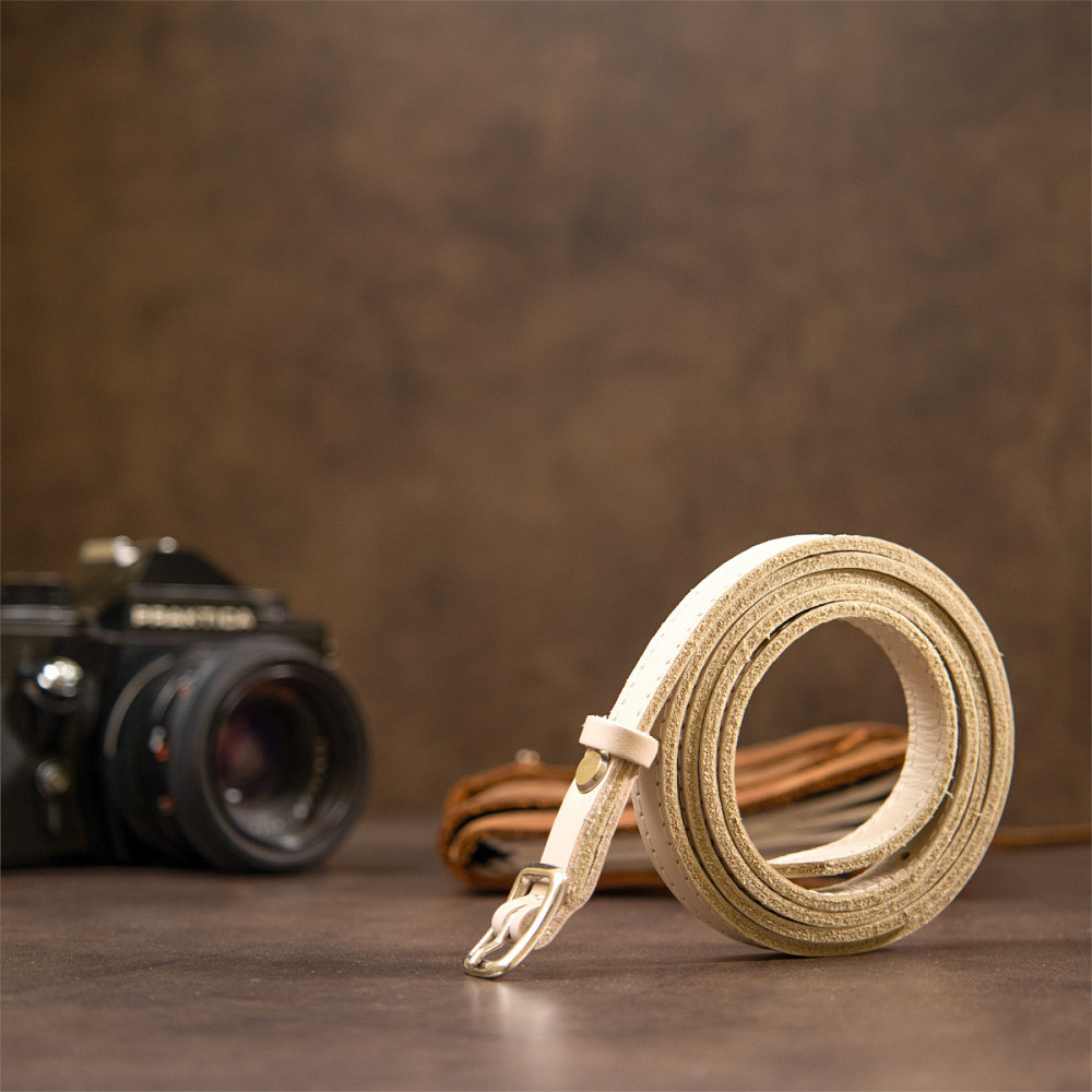 Тонкий женский кожаный ремень GRANDE PELLE 11444 Бежевый Киев - изображение 8