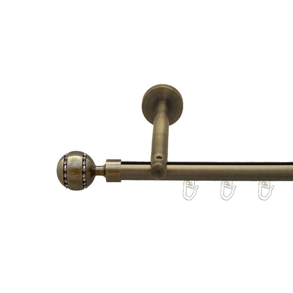 Карниз Orvit Аркадія металевий однорядний циліндр+профіль (16 см) профільна труба  Антик 19 мм 160 см Львов - изображение 1