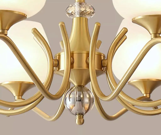 Светодиодная люстра Тюльпан 5034 (Золотая) 6 плафонов Киев