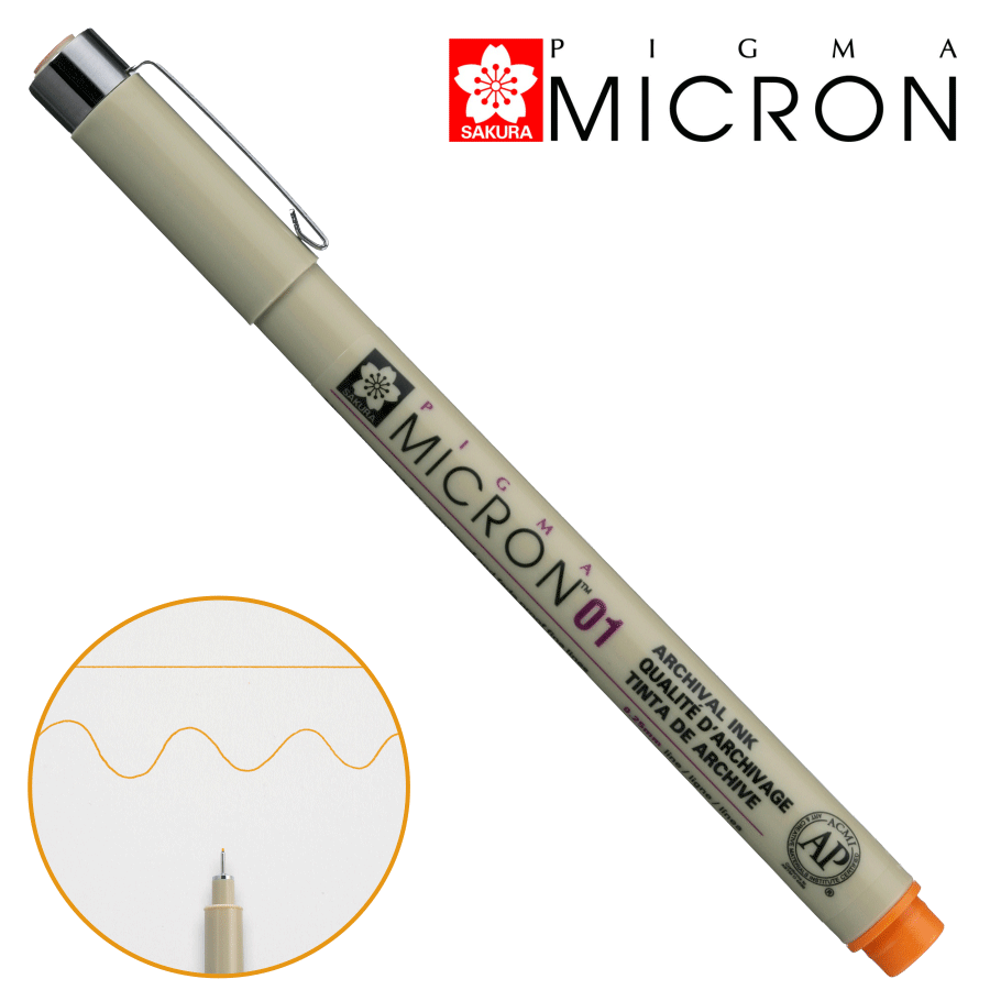 Линер PIGMA MICRON (0.1), 0,25мм, Оранжевый, Sakura Киев - изображение 1