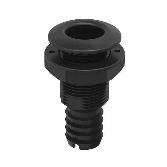 Зливний штуцер SEAFLO 5/8" (16 мм) крізь корпус — Чорний, Nylon+GF (SFTH2-0625-01) Київ