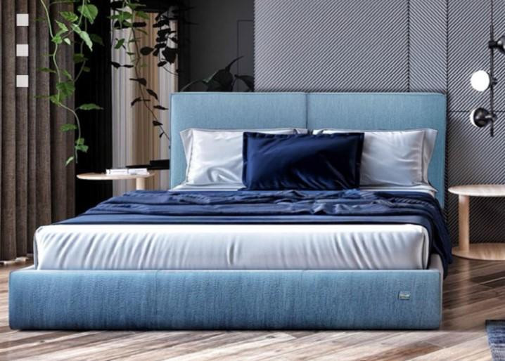 Кровать Delhi Comfort 140 х 190 см Jeans С подъемным механизмом и нишей для белья Синий Киев - изображение 1