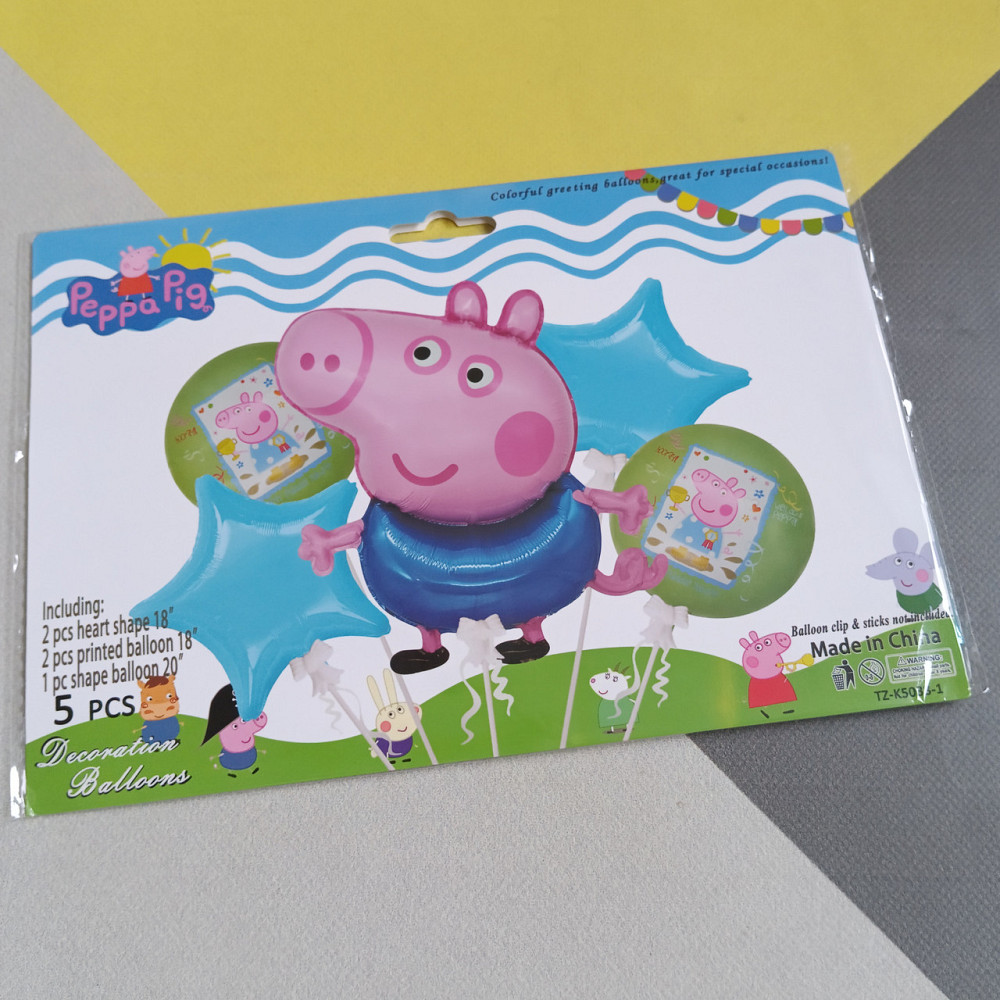 Набір повітряних кульок свинка Джордж (5 предметів) Київ - фото 1