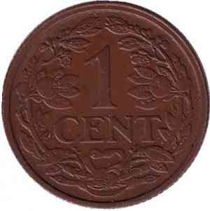 Монета 1 цент. 1937 рік, Нідерланди. Полтава