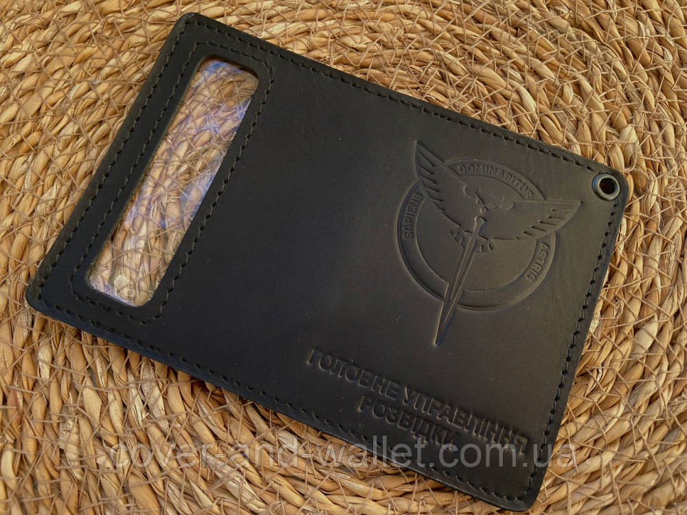 Обложка ГУР (Главное управление разведки) с пластиковым шевроном Puos Киев - изображение 6