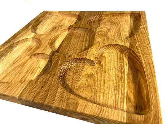 Деревянная тарелка квадратная из натурального дерева, закусочная тарелка 30х30х2,5 см Каменец-Подольский