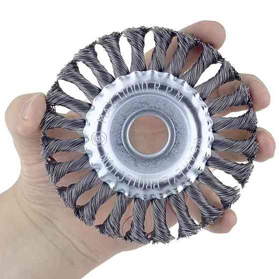 Щетка проволочная дисковидная Ø125мм Ø22.2мм (стальная витая) SIGMA (9022121) Ровно