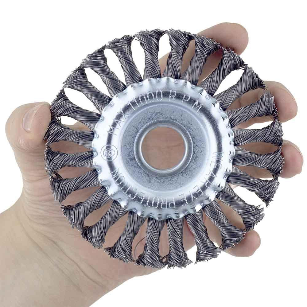 Щетка проволочная дисковидная Ø125мм Ø22.2мм (стальная витая) SIGMA (9022121) Ровно - изображение 2