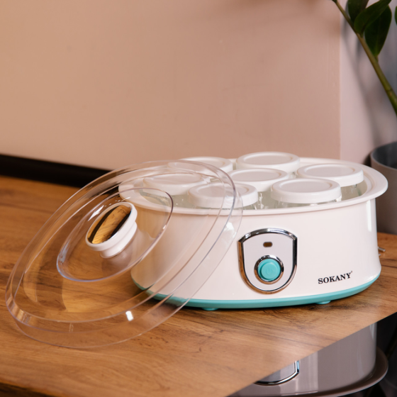 Йогуртниця електрична на 7 баночок по 180 (мл) апарат для приготування йогурту 20 Вт йогуртниця з таймером для дому SK2304 Коломия