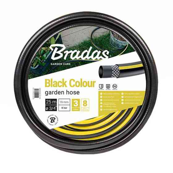 Шланг для полива BLACK COLOUR 3/4″ 25м, Bradas Польща черный WBC3/425 Київ