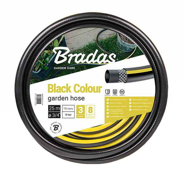 Шланг для полива BLACK COLOUR 3/4″ 25м, Bradas Польща черный WBC3/425 Київ - фото 1