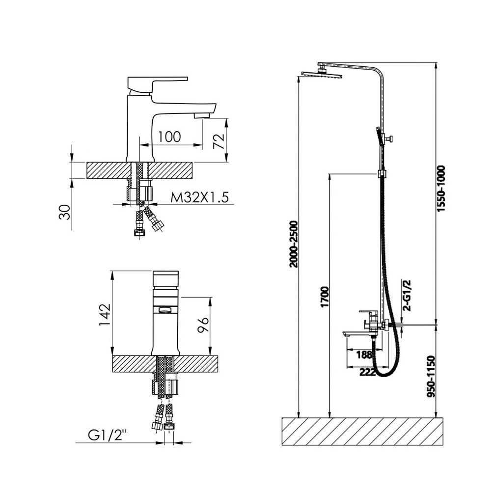 Набір змішувачів Wawel 001 + Wawel 1030 White Київ - фото 2