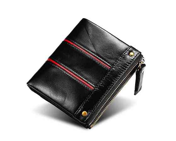 Чоловіче шкіряне портмоне на кнопці Leather Collection (2766) Київ