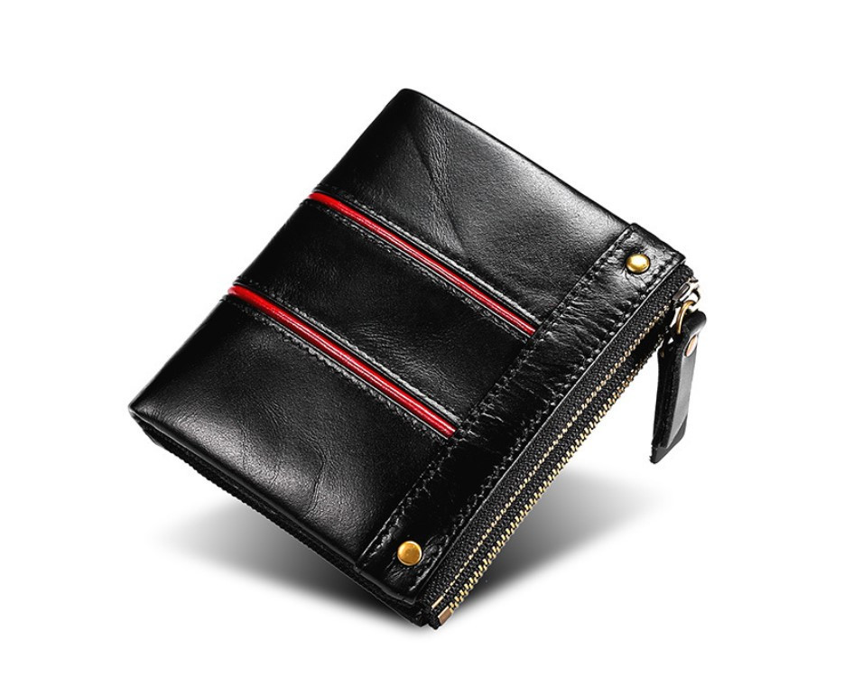 Чоловіче шкіряне портмоне на кнопці Leather Collection (2766) Київ - фото 1