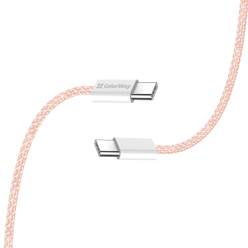 Кабель USB PD Type-C/Type-C ColorWay CW-CBPDCC061-P 3,0A 60W 1м рожевий Житомир