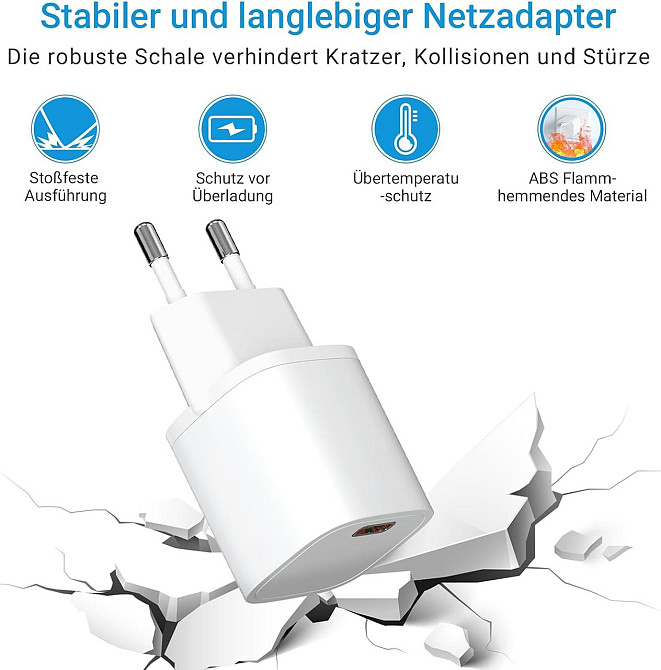 Зарядное устройство USB-C 33W PD3.0, набор 2 шт, блок питания для быстрой зарядки, адаптер в розетку SURNICE Киев - изображение 4