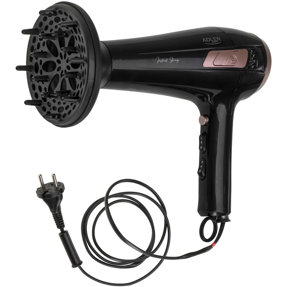 Фен Adler AD 2283 black 2400Вт/ 2 швидкості/ хол.обдув/ темп.режимів-3/ ахист від перегріву Вінниця - фото 6