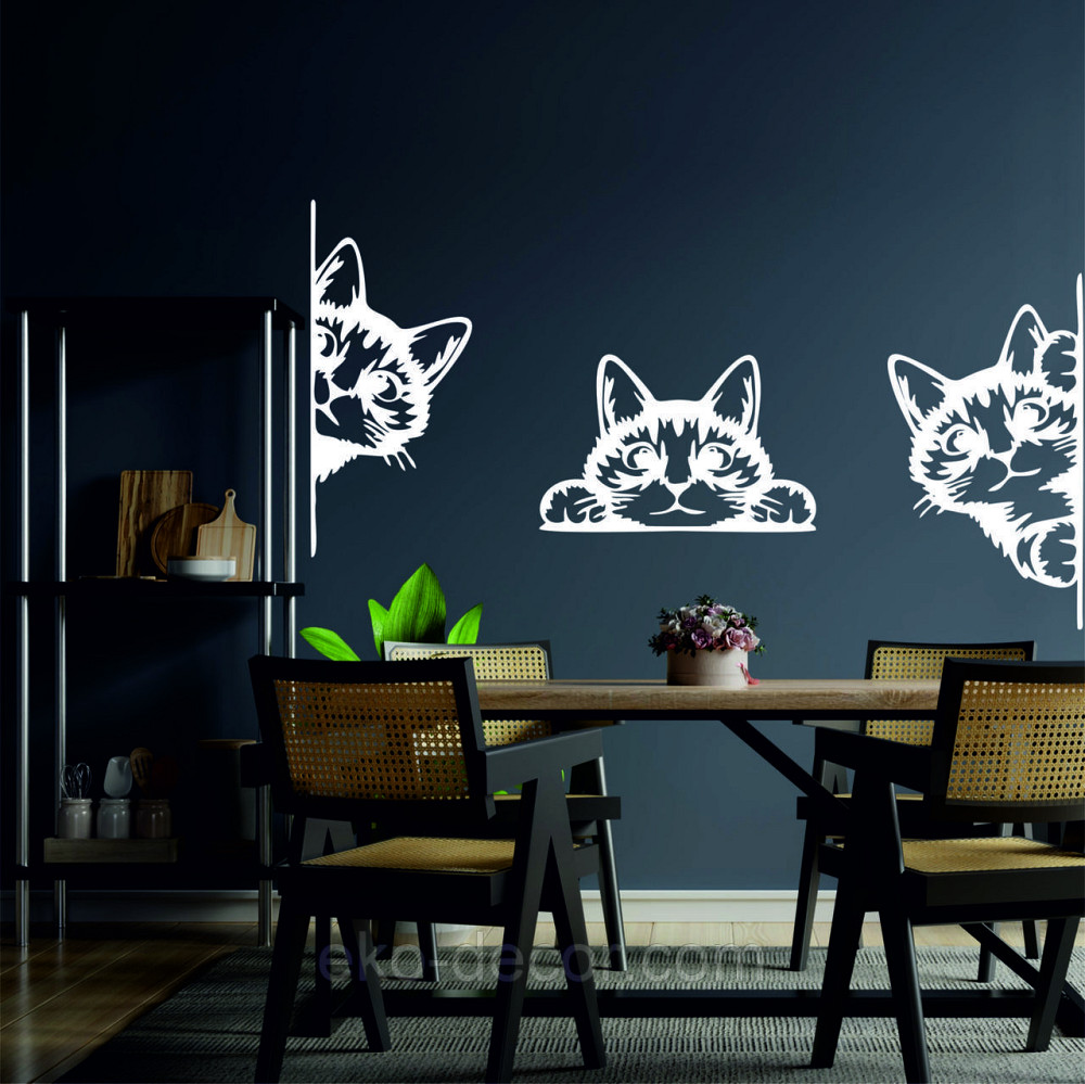 Декоративное настенное 3D Панно «Кот» Декор на стену с объемом (цена за 1 шт) 50*32 см, Белый Киев - изображение 8