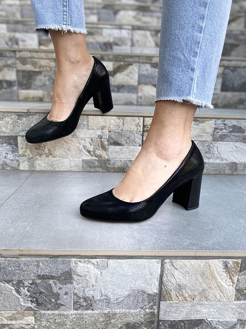 Stepter Туфлі жіночі STEPTER чорні натуральна шкіра каблук 7 см розмір 39 (3867) Коломыя - изображение 5