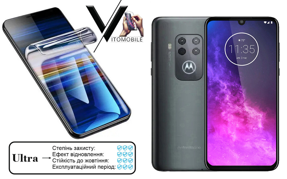 Поліуретанова плівка Ultra для Motorola One Zoom – мінімальна товщина, максимальний захист! Київ - фото 1