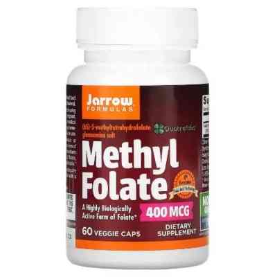 Вітамін Jarrow Formulas Метил Фолієва кислота (Метілфолат) 400 мкг, Methyl Folate, 6 (JRW-30006) Вінниця