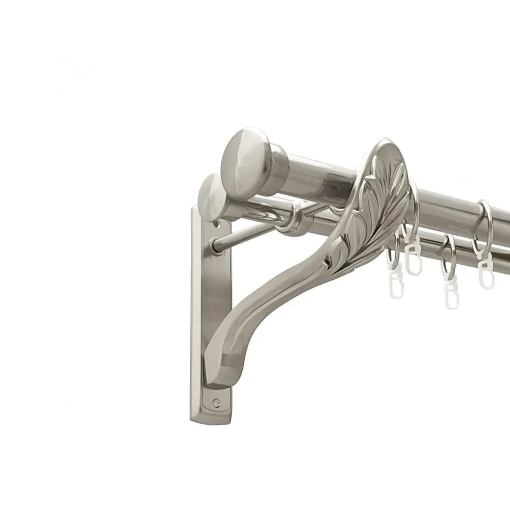 Карниз Orvit Дуо металевий дворядний ретро гладка труба кільце металеве Нержавіюча Сталь 25\19 мм 200 см (00-00021588) Львів - фото 1