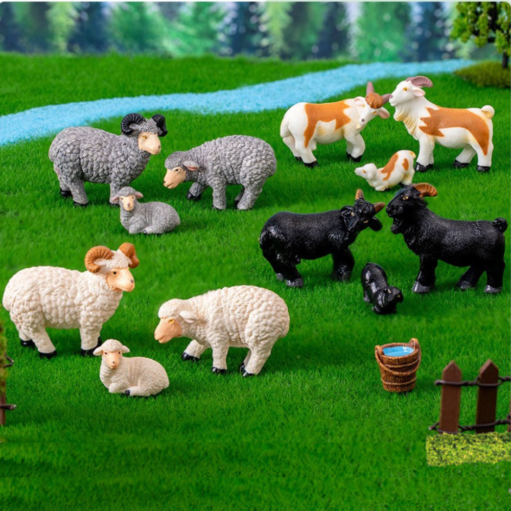 Набір фігурок "Вівці та кози" для мікроландшафту та флораріумів, 13 видів Одеса - фото 1