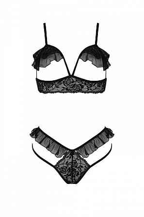 Эротический комплект Passion DOLLY SET, XXL/XXXL, black, с открытыми чашками Sex Aura Киев