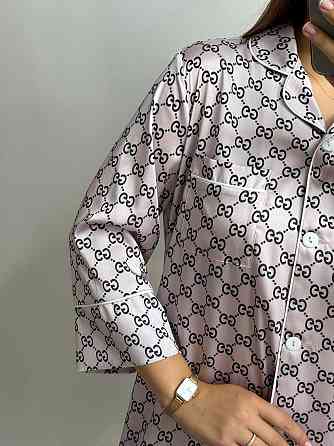 Жіноча нічна сорочка сатинова Гуччі Пудровий S Харків