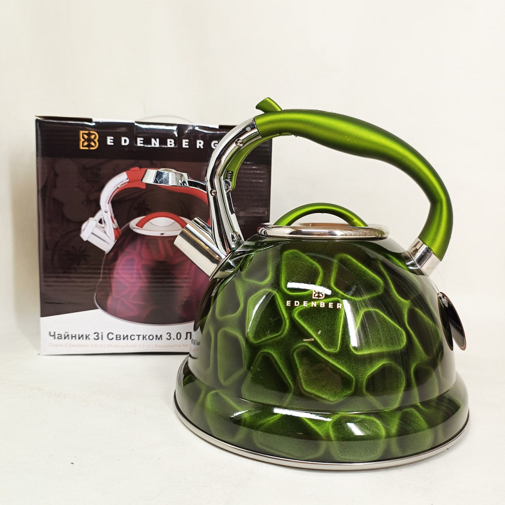 Міцний чайник зі свистком для кухні Edenberg, Практичний чайник для газової плити DY-84 Івано-Франківськ - фото 6