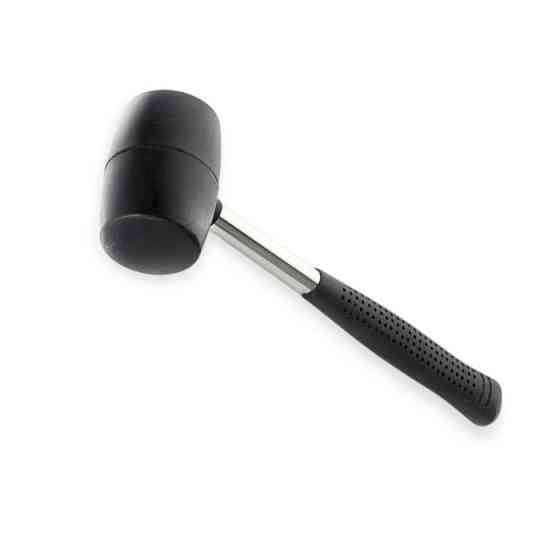 Киянка резинова 450г, 65мм чорна резина, металева гумова ручка Сила Мукачево