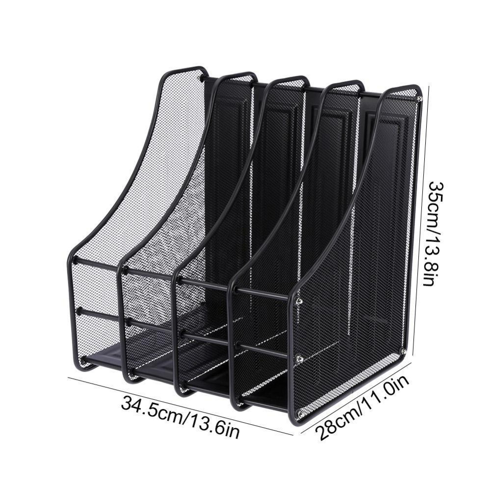 Лоток для документов вертикальный, металлический, черный 4 секции Павлоград - изображение 4