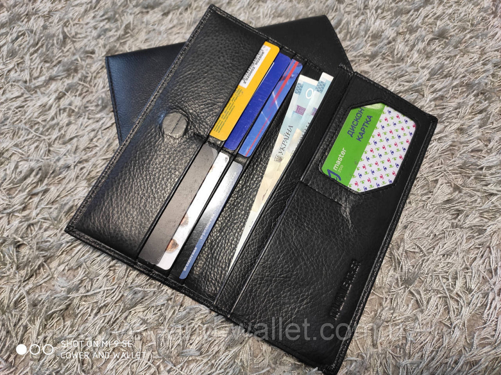 Стильный мужской кожаный купюрник на магнитах черного цвета Marco Coverna MSM 6 Киев - изображение 4