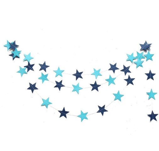 Гирлянда Звездочки на нитке 4 м на 7 см сине-голубой Киев - изображение 4