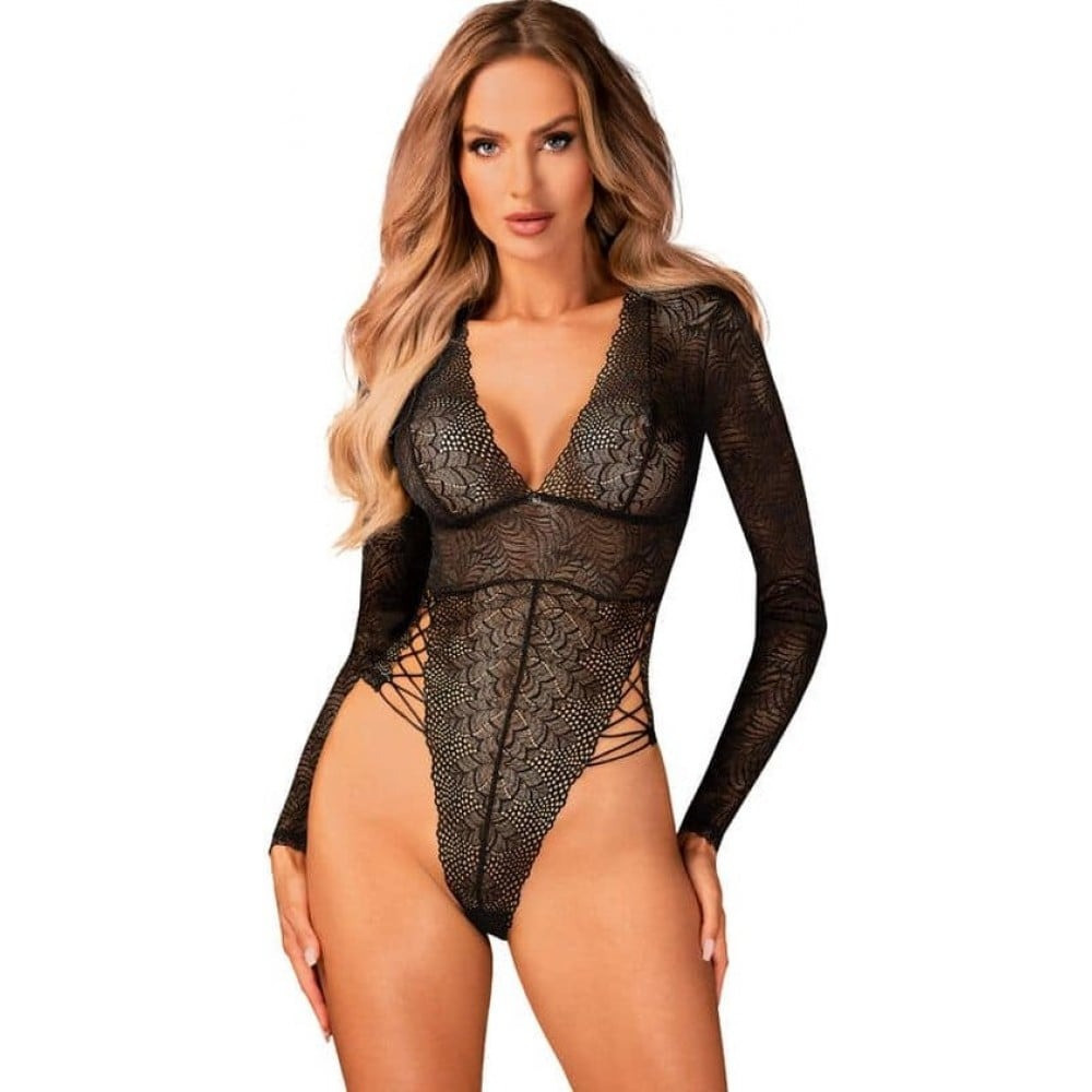 Сексуальное ажурное боди с рукавами Obsessive Merlys XS/S Sex Aura Киев - изображение 1