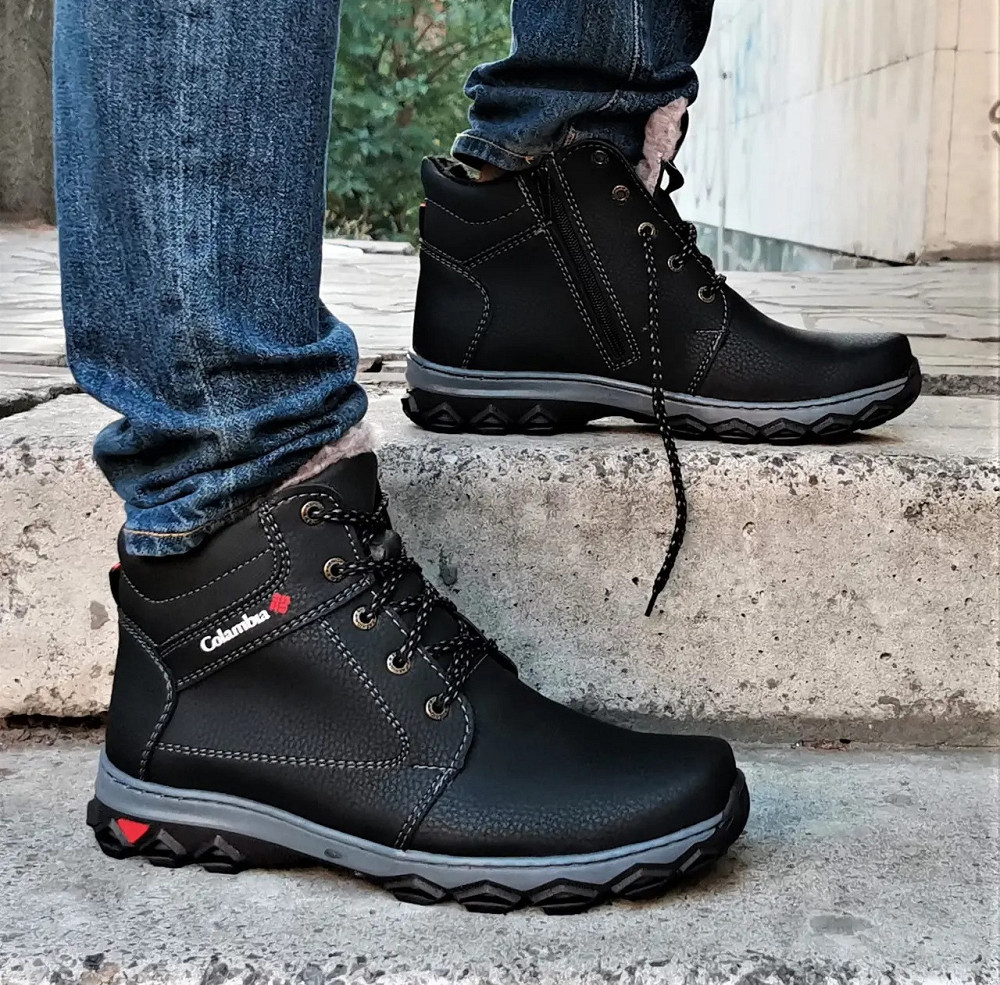 Черевики Зимові Чоловічі Кросівки на Хутрі Чорні Зима Хух (розміри: 40,41) Відеовідвідвід Дніпро - фото 7