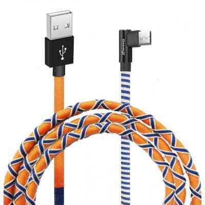 Дата кабель USB 2.0 AM to Micro 5P 1.0m Orange/Blue Grand-X (FM-08OB) Винница