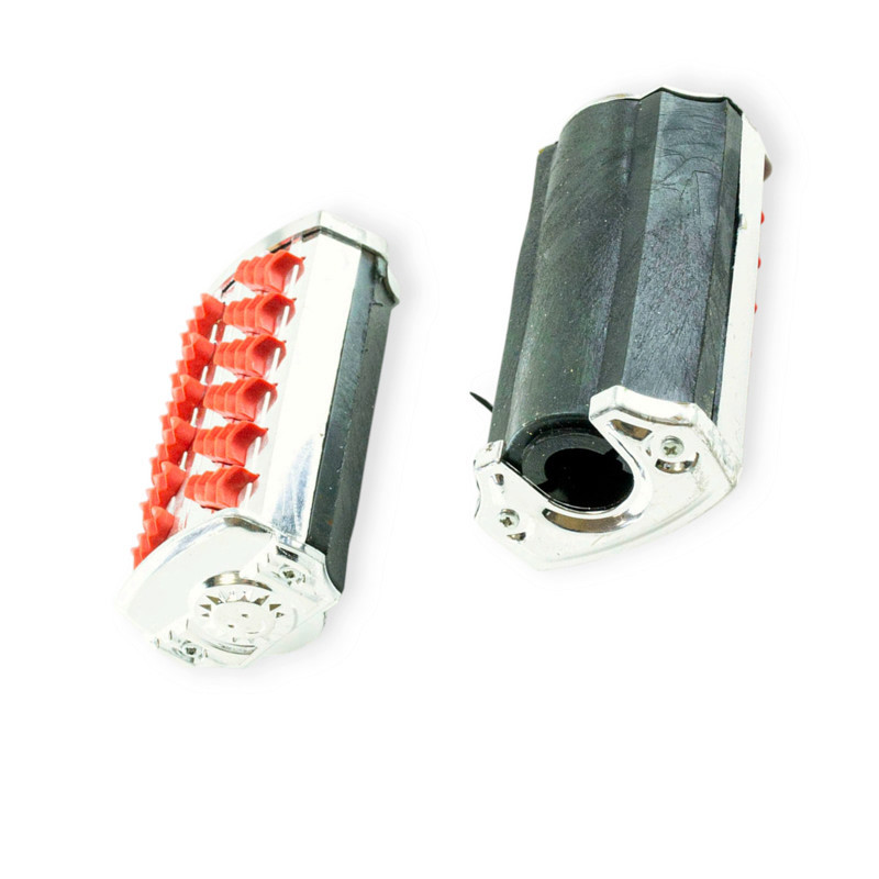 Резинка водія мопед Дельта силікон червоні (з хром вставкою) підніжок Мукачево - фото 1