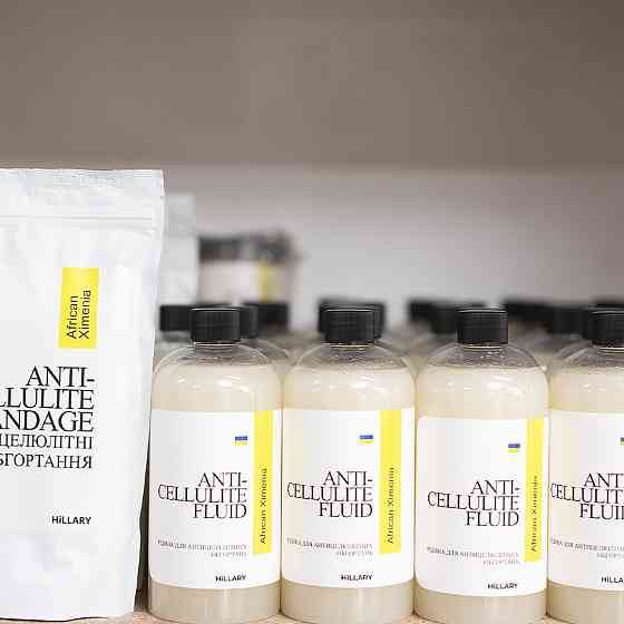 Набір Антицелюлітні обгортання + рідина з олією ксименії Anti-cellulite African Ximenia (6 процедур) Hillary Вінниця