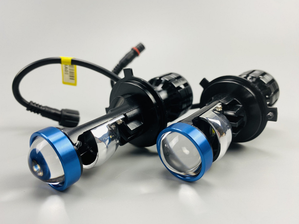 Світлодіодна лампа. (цоколь H4) (к-кт 2 шт) 12V-36V 80W set LED + лінза + чітка світлотінева межа, Мукачево - фото 1