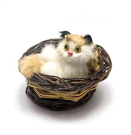 Игрушки животных Кошка в корзинке мяукает Киев