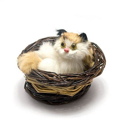 Игрушки животных Кошка в корзинке мяукает Киев - изображение 1