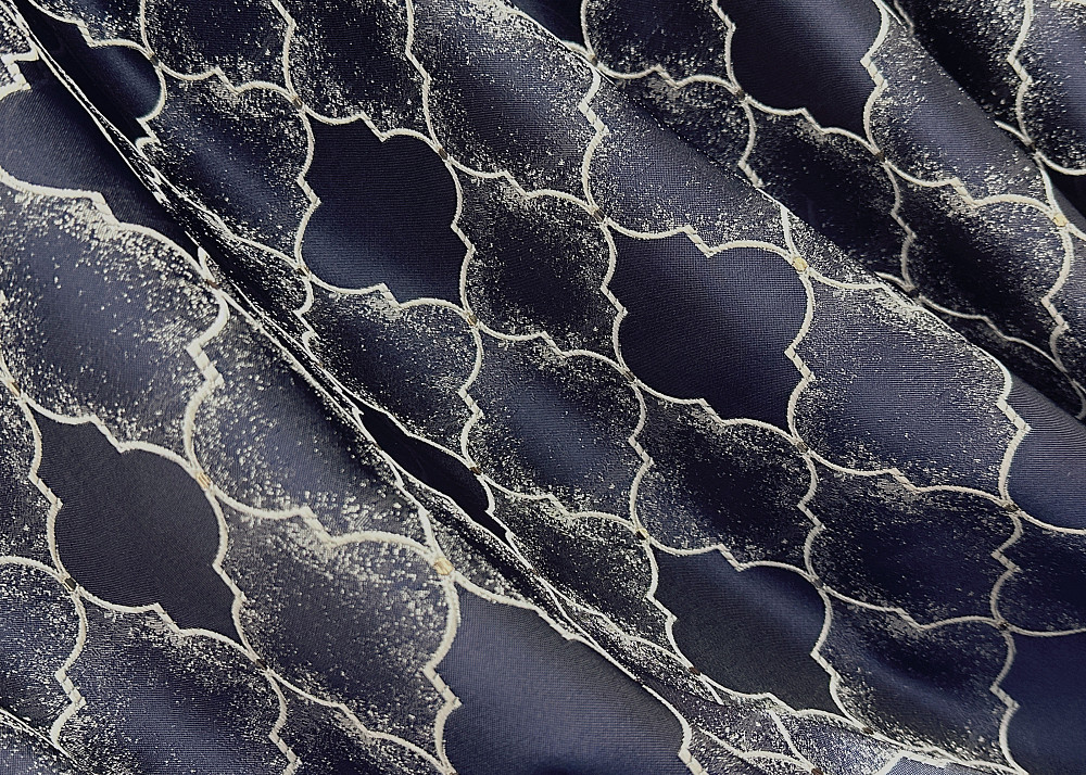 Шторна тканина жакард, колеція "SAPFIR" колір темно-синій з молочним 1751ш Київ - фото 1