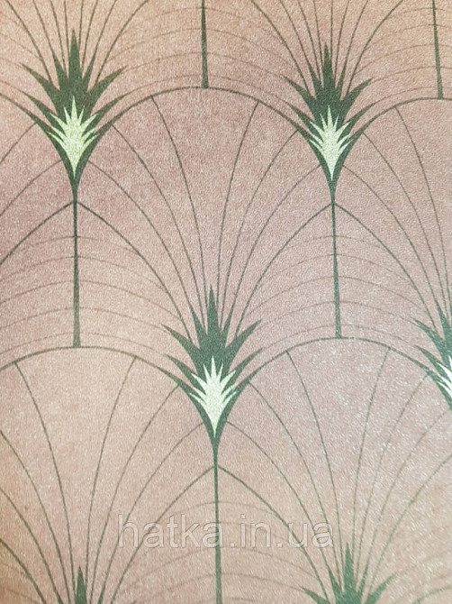 Ообои флізелінові еко Decoprint Essentials EE22540 пір'я павича напівкола смуги чорні золото на бордовому Київ - фото 4