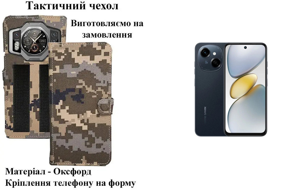 Тактический чехол для Realme GT5 Pro, realme GT7 Pro, крепится к снаряжению на липучке Киев - изображение 1