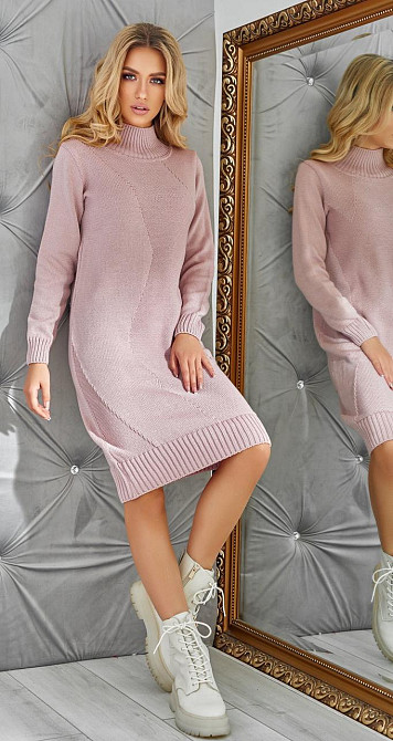 Обтисле в'язане плаття з декором (42-46) Київ - фото 1